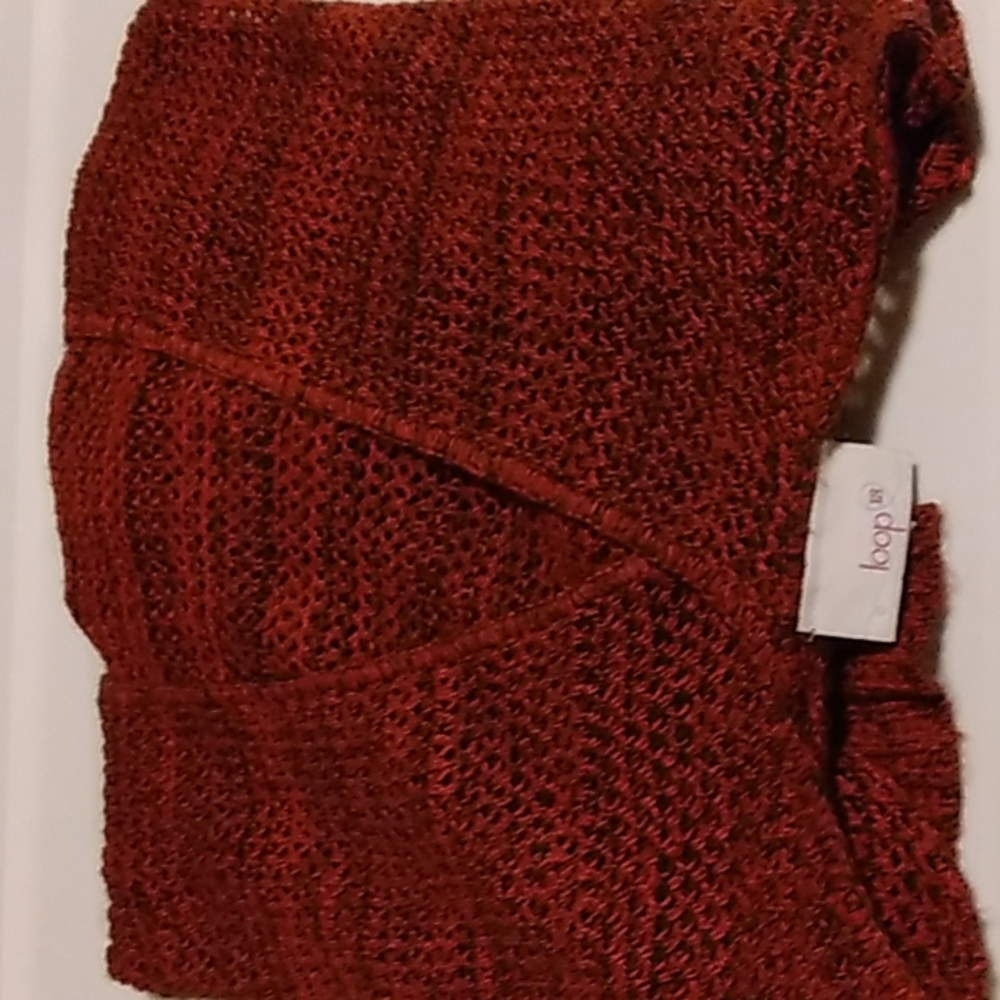 Loop 18 Red Sweater with Back Cut-Out; Please read sizing: Bundle item